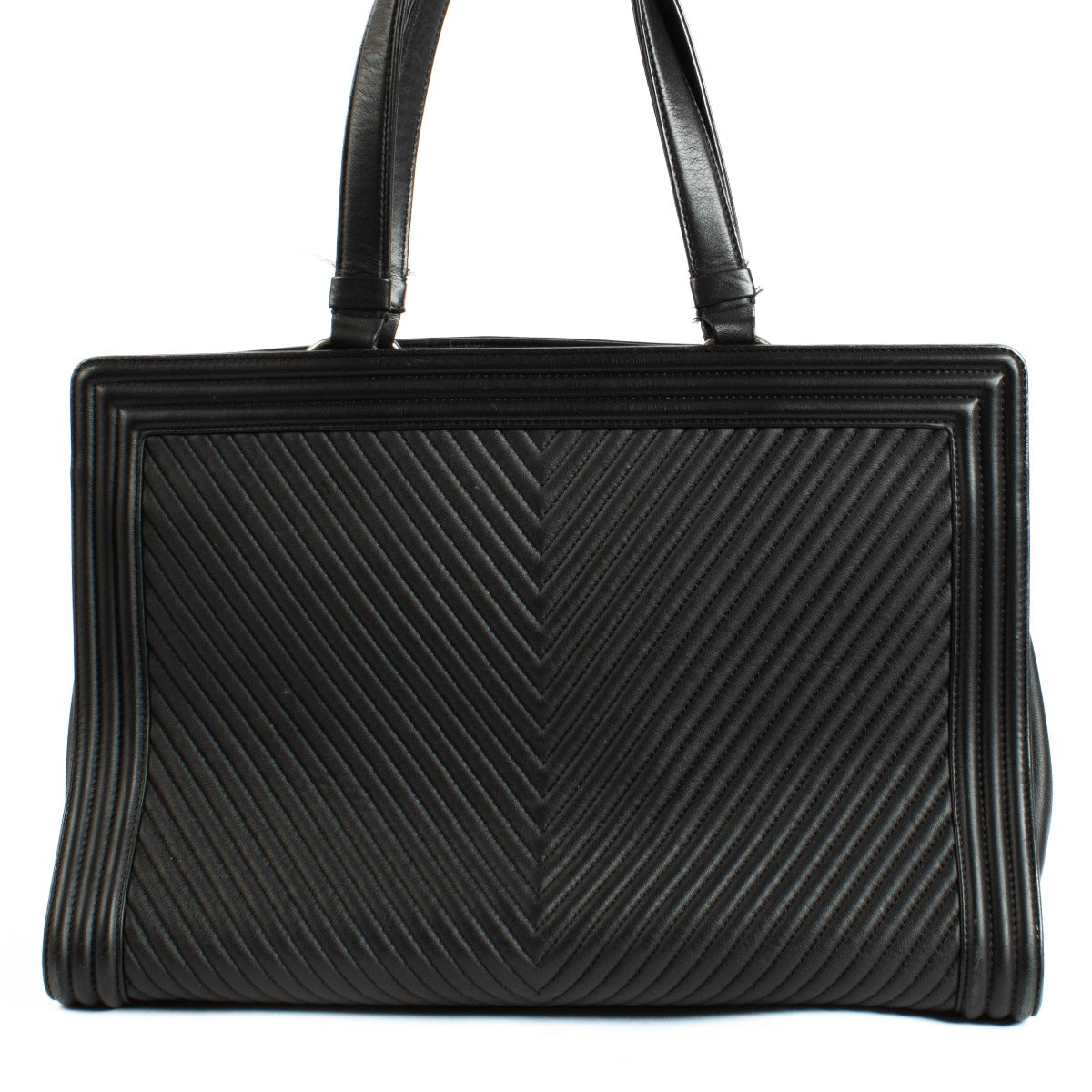 Shop safe online at Labellov in Antwerp, Brussels and Knokke this 100% authentic second hand Chanel Black Boy Tote Bag