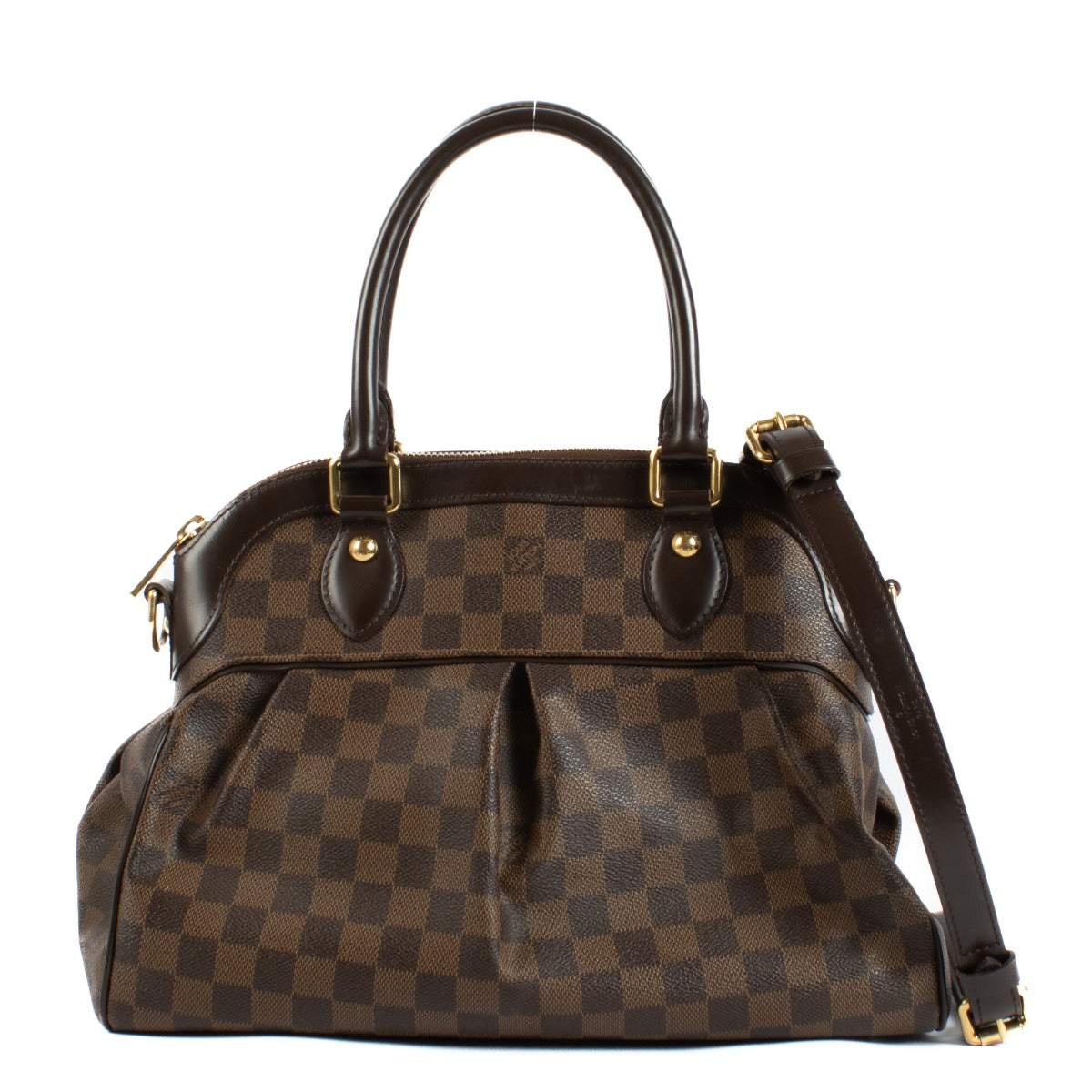Shop safe online at Labellov in Antwerp, Brussels and Knokke this 100% authentic second hand Louis Vuitton Damier Ebene Trevi PM Shoulder Bag