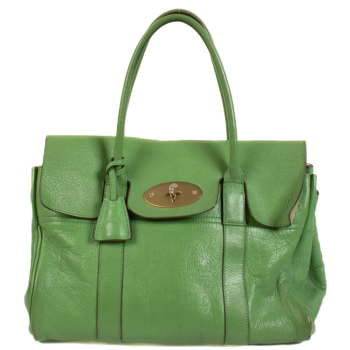 Buy authentic second hand Mulberry Green Goat Leather Classic Heritage Bayswater Top handle Bag at Labellov.com