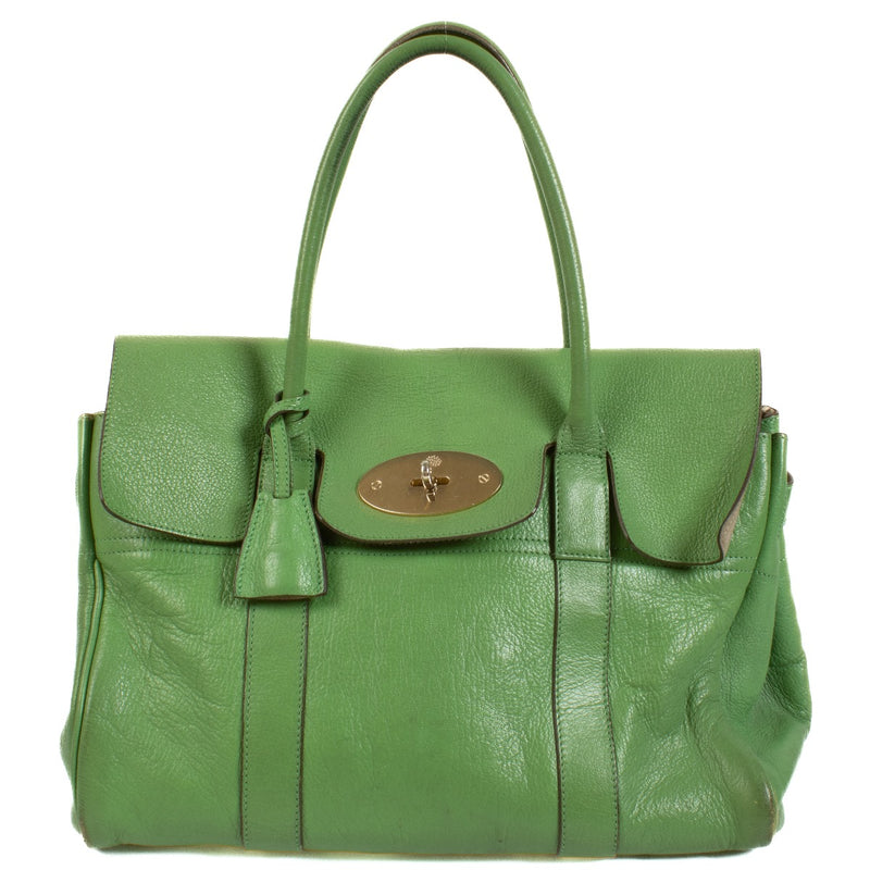 Buy authentic second hand Mulberry Green Goat Leather Classic Heritage Bayswater Top handle Bag at Labellov.com