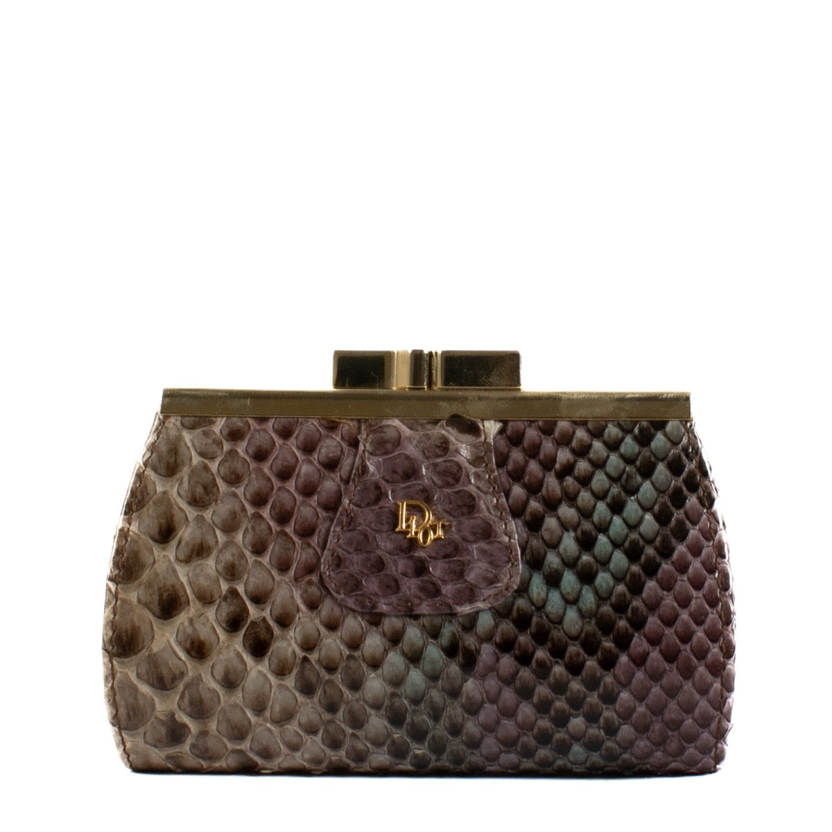 Shop safe online at Labellov in Antwerp, Brussels and knokke this 100% authentic second hand Christian Dior Purple Python Top Handle Bag
