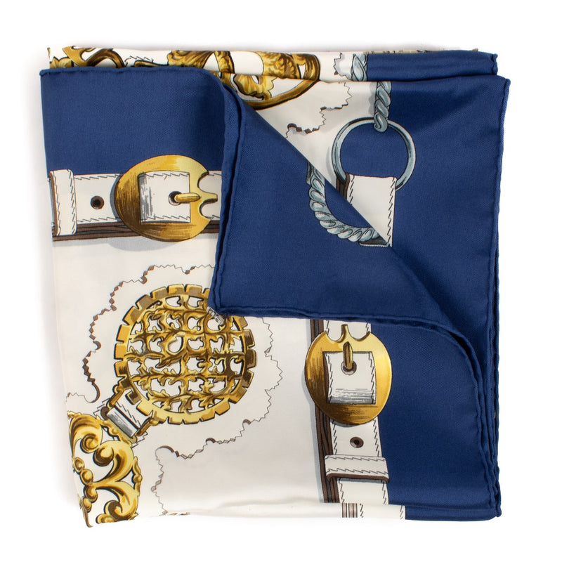 Shop 100% authentic secondhand Hermès Blue Cuivreries 90 Scarf on Labellov.com
