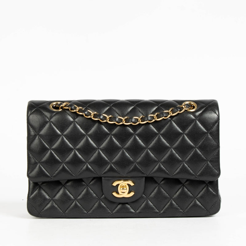 Authentic pre-loved Chanel Black Lambskin Medium Classic 11.12 Handbag on Labellov.com