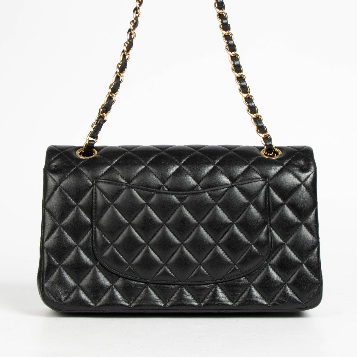 Authentic pre-loved Chanel Black Lambskin Medium Classic 11.12 Handbag on Labellov.com