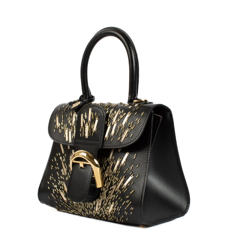 Shop safe online at Labellov in Antwerp, brussels and Knokke this 100% authentic second hand Delvaux Black Box Calf Mini Firework Brillant PM Bag