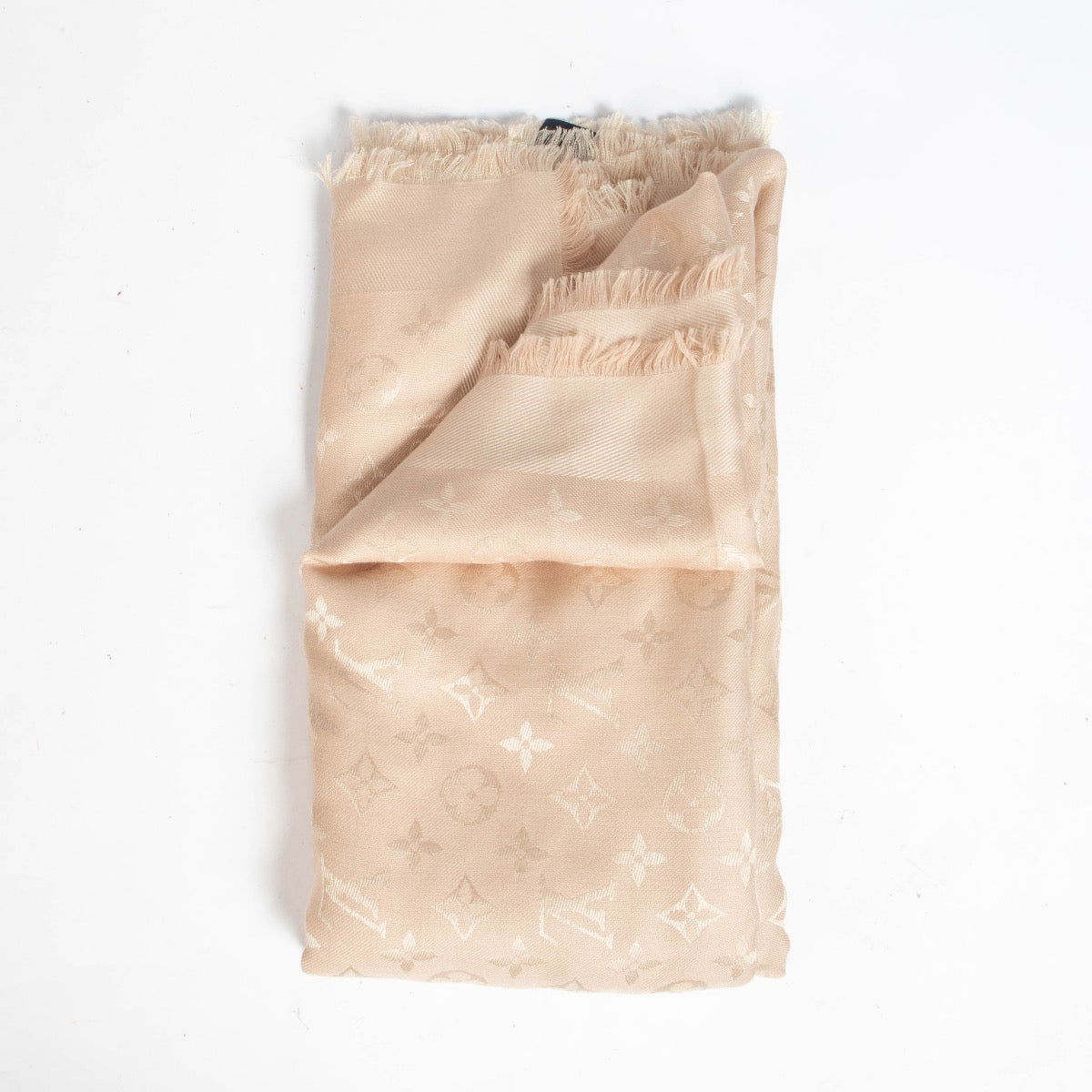 Authentic pre-loved Louis Vuitton Beige Monogram Classic Shawl on Labellov.com