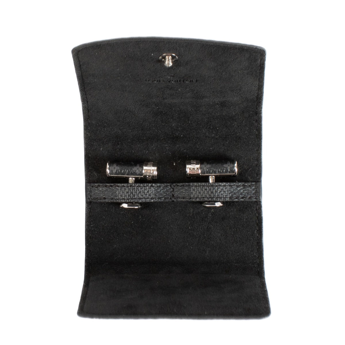 Louis Vuitton Monogram Eclipse Manchetknopen + Damier Graphite Etui Set
