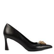 Versace Black Leather La Medusa Pumps