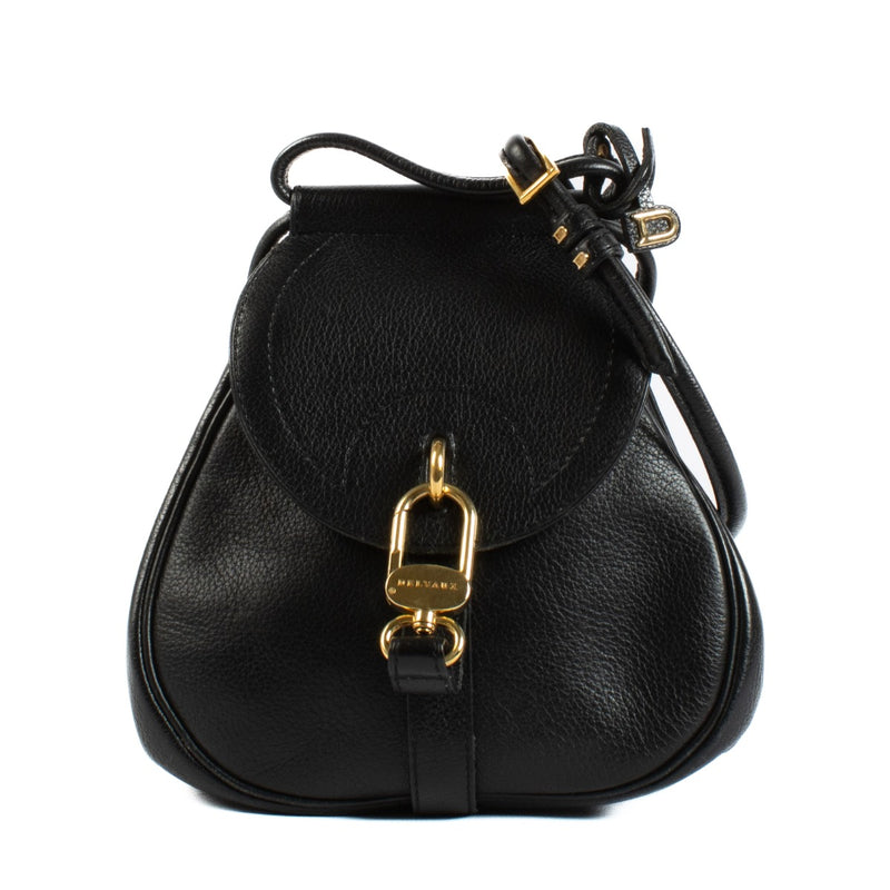 Shop safe online at Labellov in Antwerp, Brussels and Knokke this 100% authentic second hand Delvaux Black Cerceau Mini Crossbody Bag