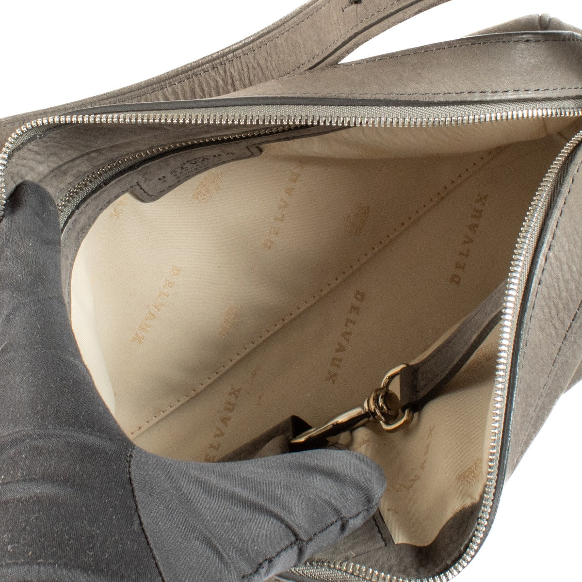 Shop safe online at Labellov in Antwerp, Brussels and Knokke this 100% authentic second hand Delvaux Grey Cinema Trotteur Shoulder Bag