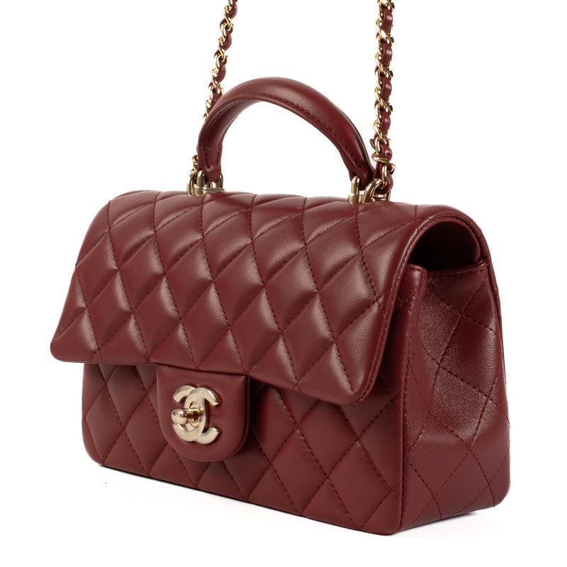 shop 100% authentic second hand Chanel Burgundy Lambskin Mini Classic Flap Bag on Labellov.com