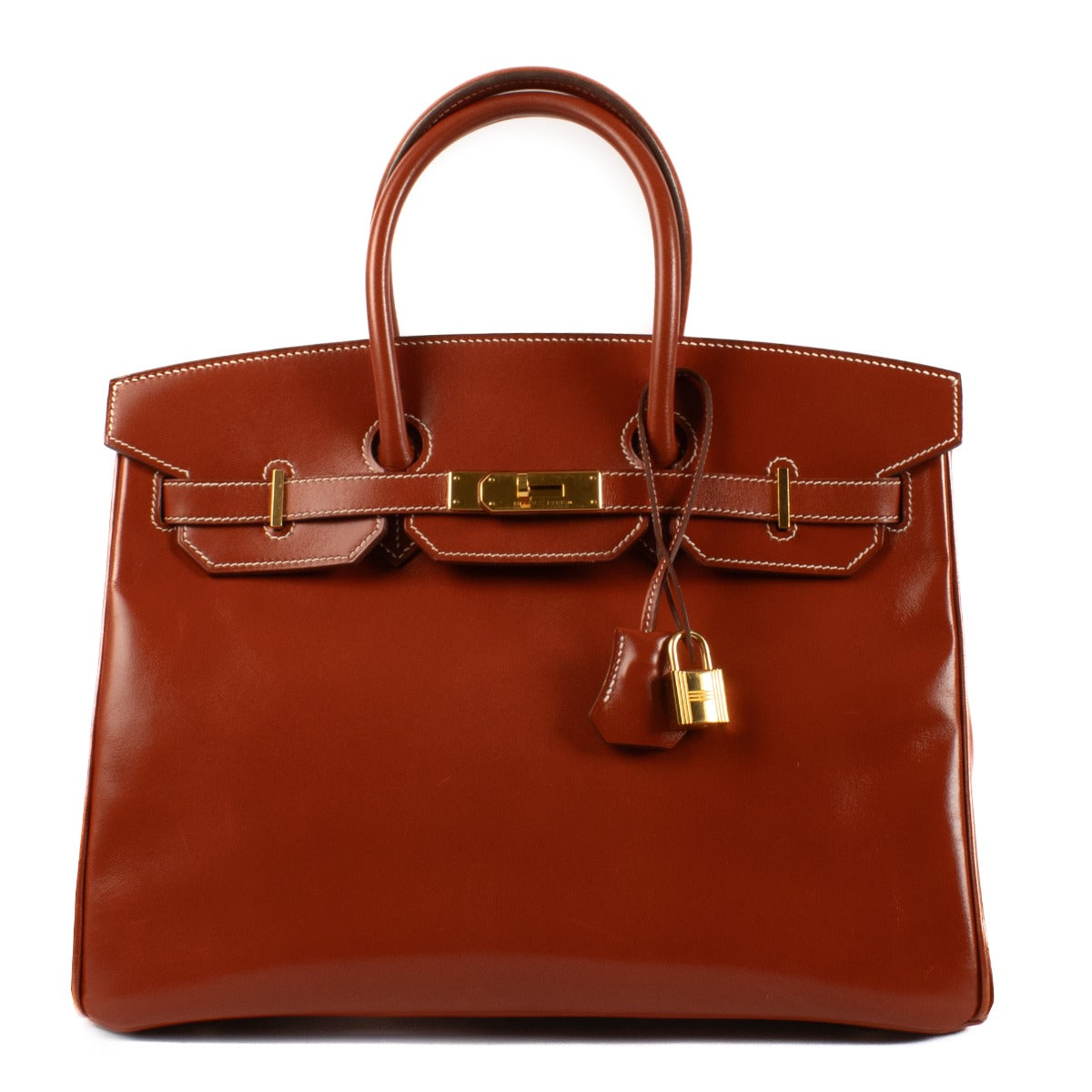 Authentic second hand vintage Hermès Birkin 35 Brique Box on www.labellov.com