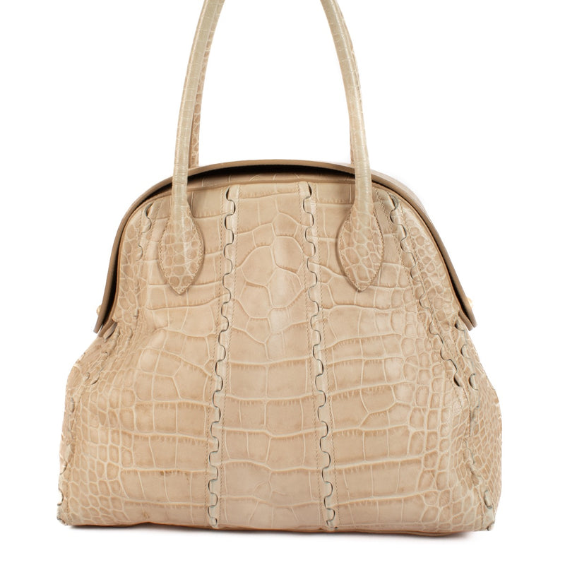 shop 100% authentic second hand Alaïa Pink Crocodile Embossed Bag on Labellov.com