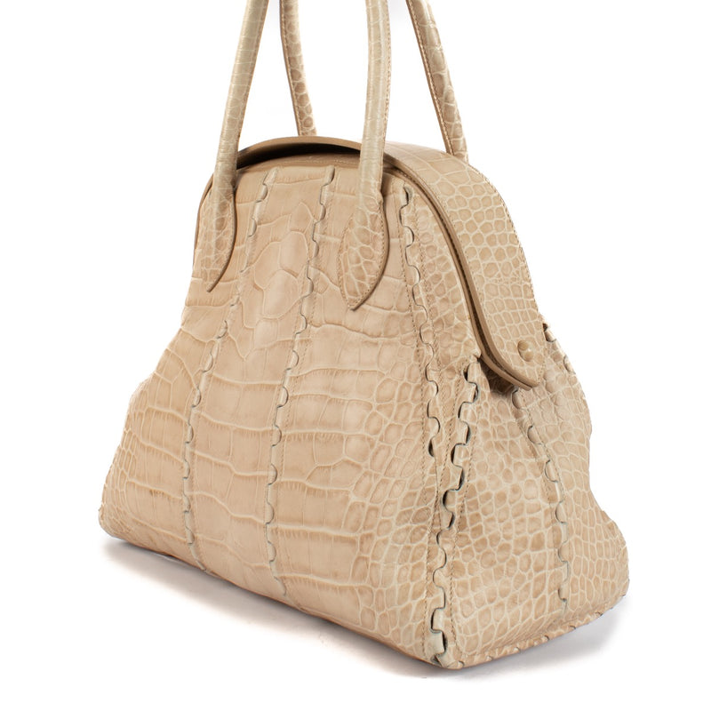 shop 100% authentic second hand Alaïa Pink Crocodile Embossed Bag on Labellov.com