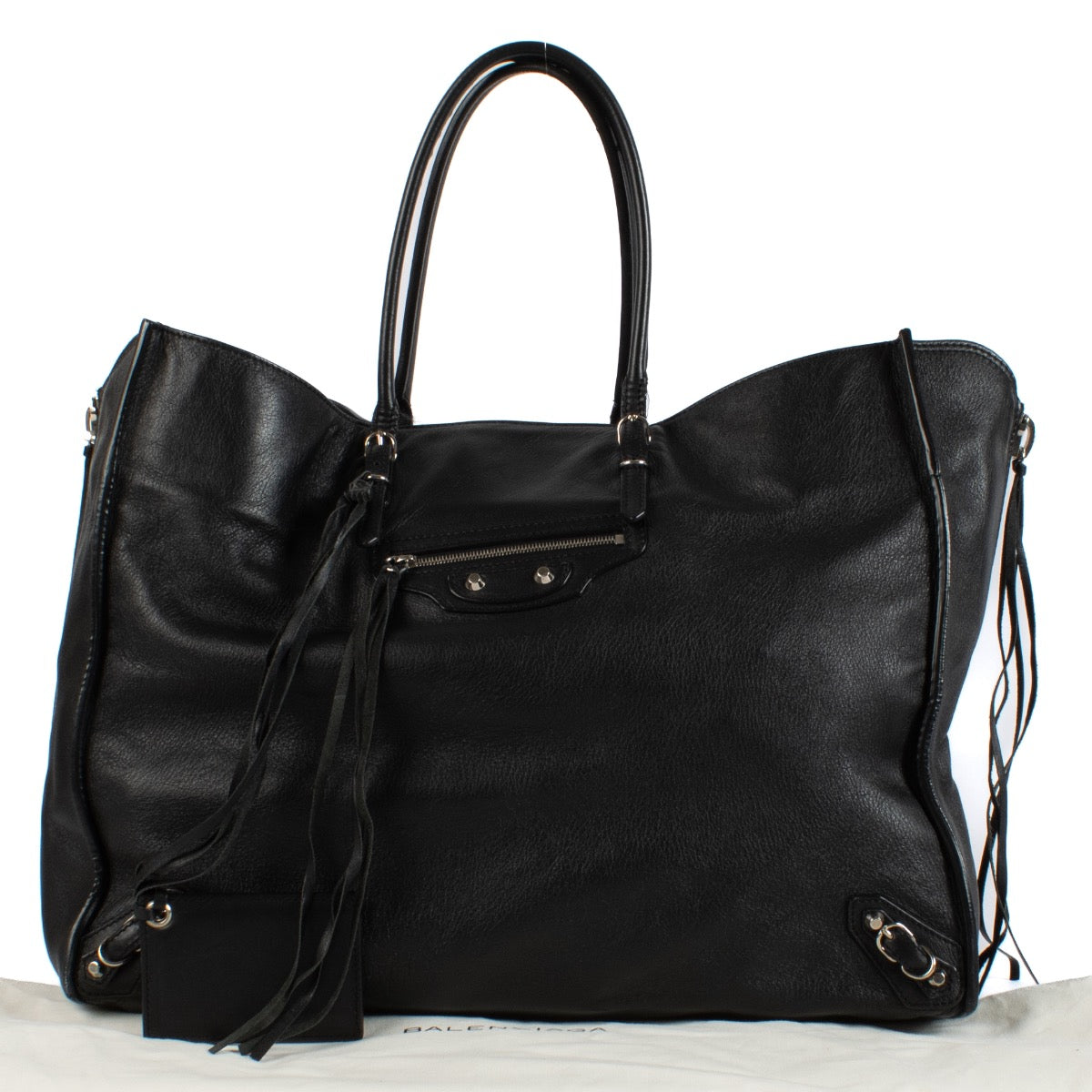 shop 100% authentic second hand Balenciaga Black Leather A4 Tote Bag on Labellov.com