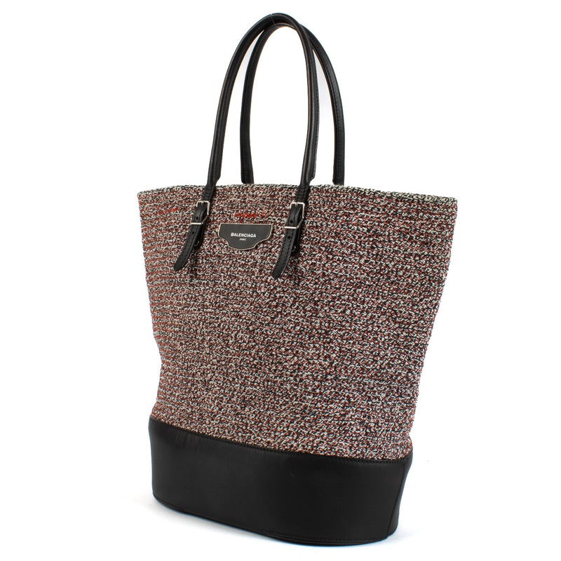 shop 100% authentic second hand Balenciaga Pink Tweed & Leather Shopper Bag on Labellov.com