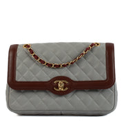 Shop safe online at Labellov in Antwerp, Brussels and Knokke this 100% authentic second hand Chanel Grey Burgundy Medium Classic 11.12 Bag