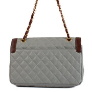 Shop safe online at Labellov in Antwerp, Brussels and Knokke this 100% authentic second hand Chanel Grey Burgundy Medium Classic 11.12 Bag