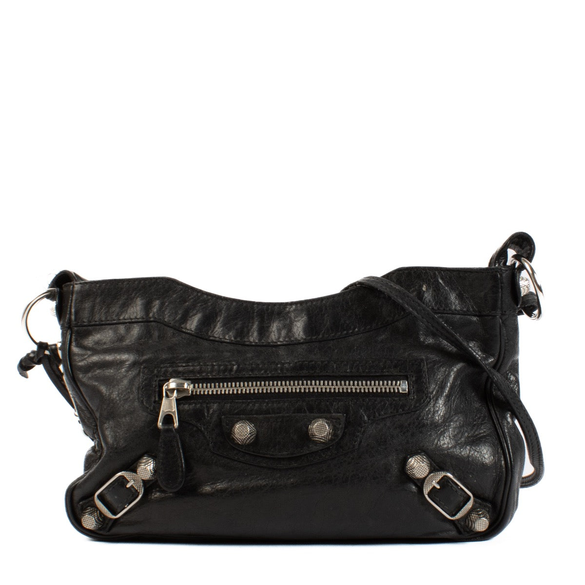 Shop safe online at Labellov in Antwerp and Knokke this 100% authentic second hand Balenciaga Black Giant 12 Hip Crossbody Bag