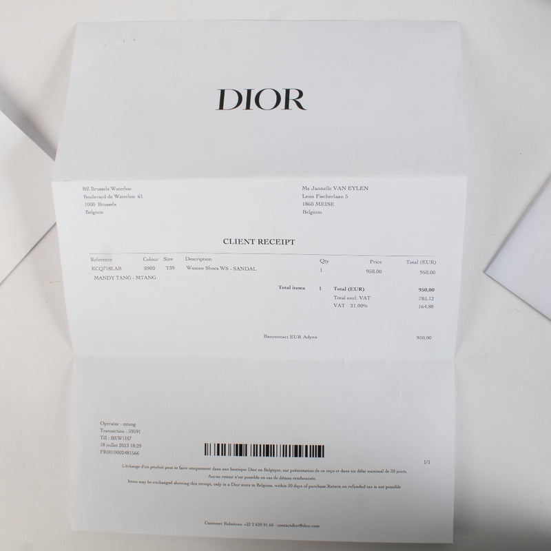 Christian Dior Black DIORact Sandals - Size 39