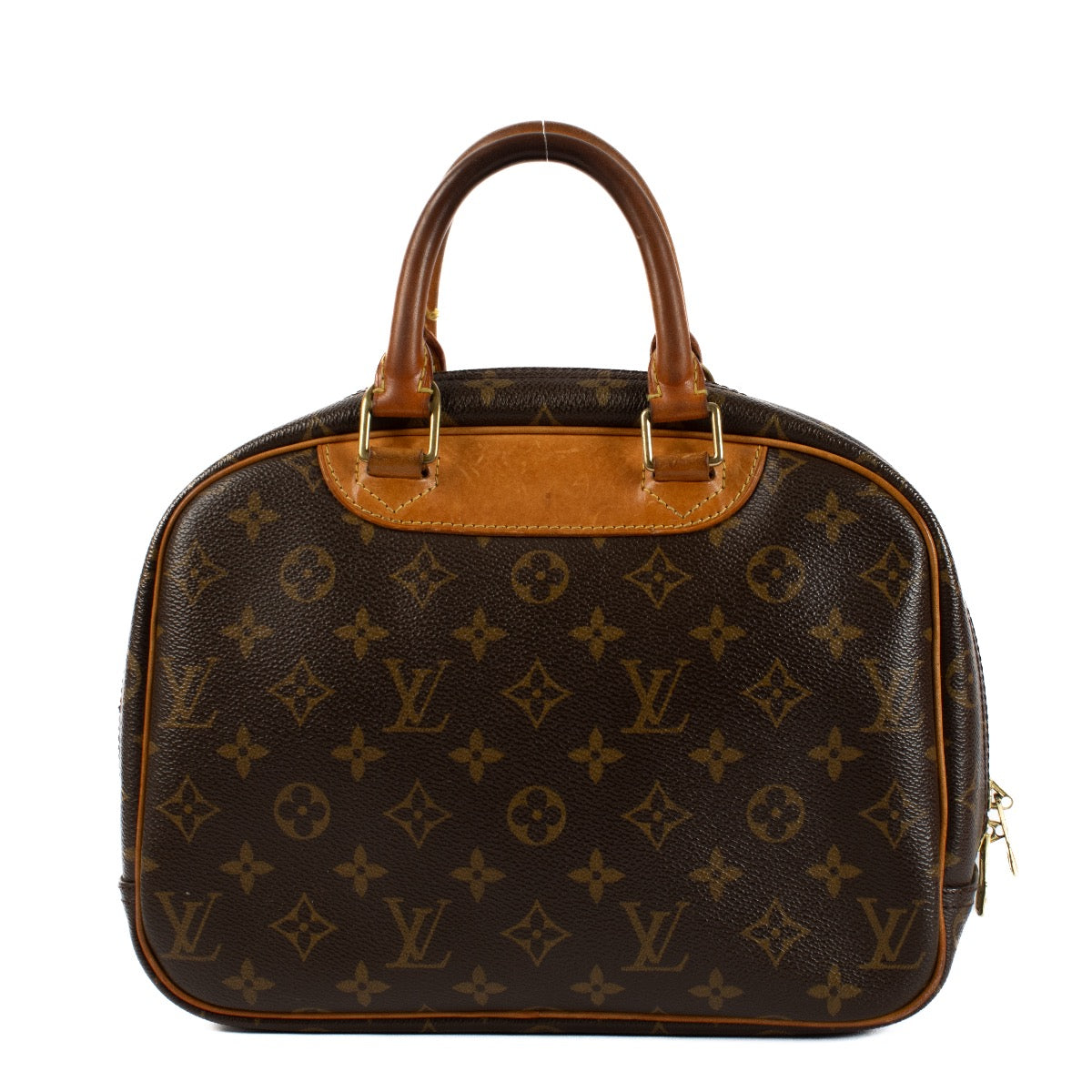 Shop safe online at Labellov in Antwerp, Brussels and Knokke this 100% authentic second hand Louis Vuitton Monogram Trouville Top Handle Bag