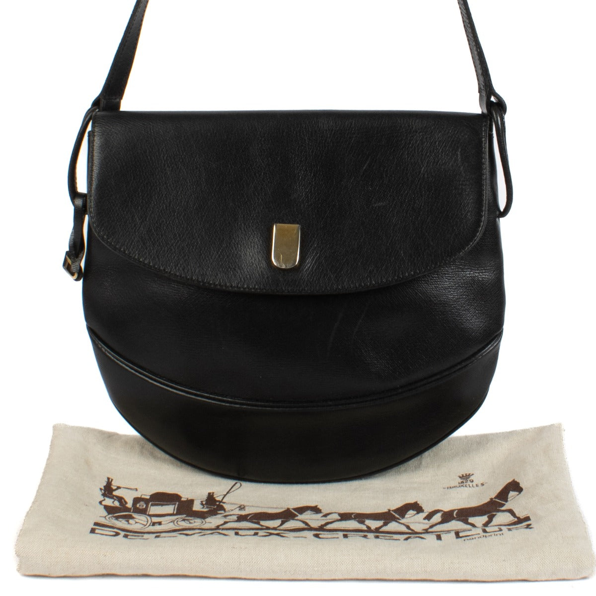 shop 100% authentic second hand Delvaux Black Leather Crossbody Bag on Labellov.com