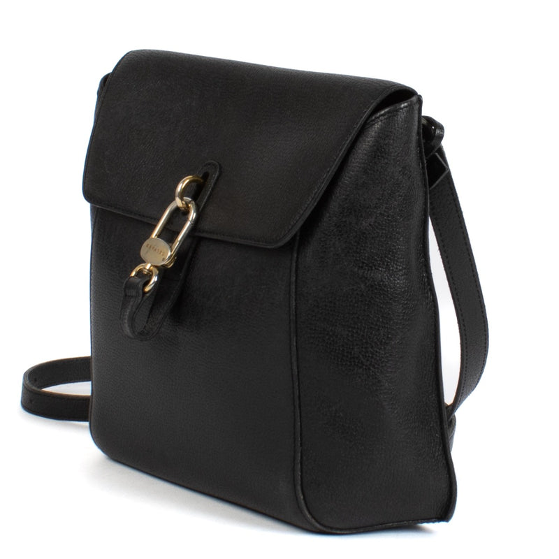 shop 100% authentic second hand Delvaux Black Leather Front Flap Crossbody Bag on Labellov.com