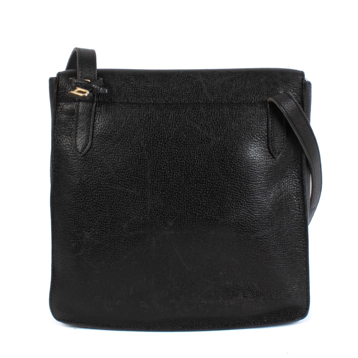 shop 100% authentic second hand Delvaux Black Leather Front Flap Crossbody Bag on Labellov.com