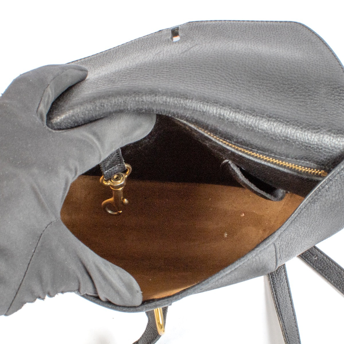 shop 100% authentic second hand Delvaux Black Leather Front Flap Crossbody Bag on Labellov.com