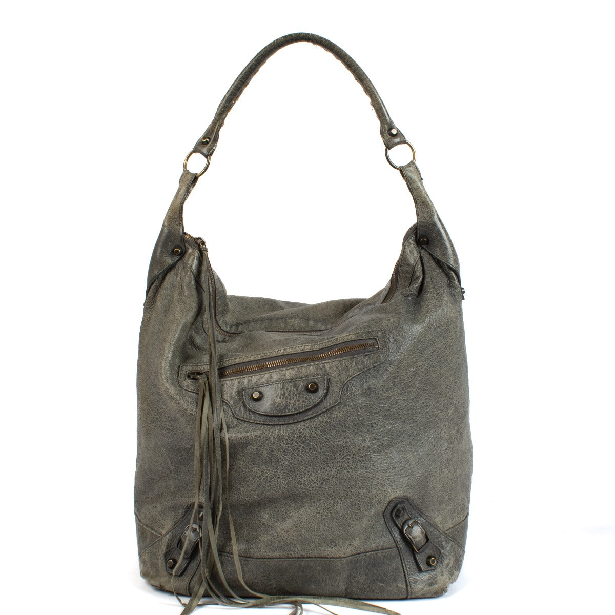 Shop 100% authentic secondhand Balenciaga Grey Motorcross Shoulder Bag on Labellov.com