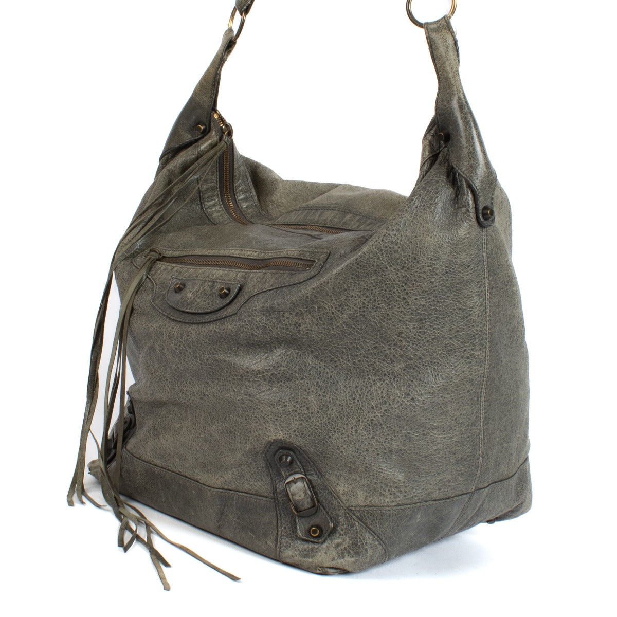 Shop 100% authentic secondhand Balenciaga Grey Motorcross Shoulder Bag on Labellov.com