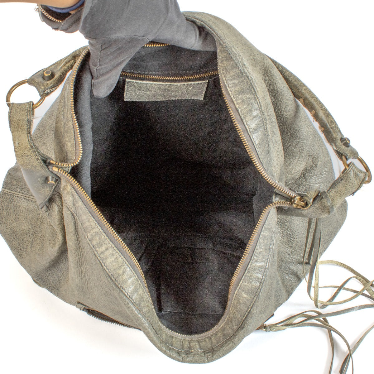 Shop 100% authentic secondhand Balenciaga Grey Motorcross Shoulder Bag on Labellov.com