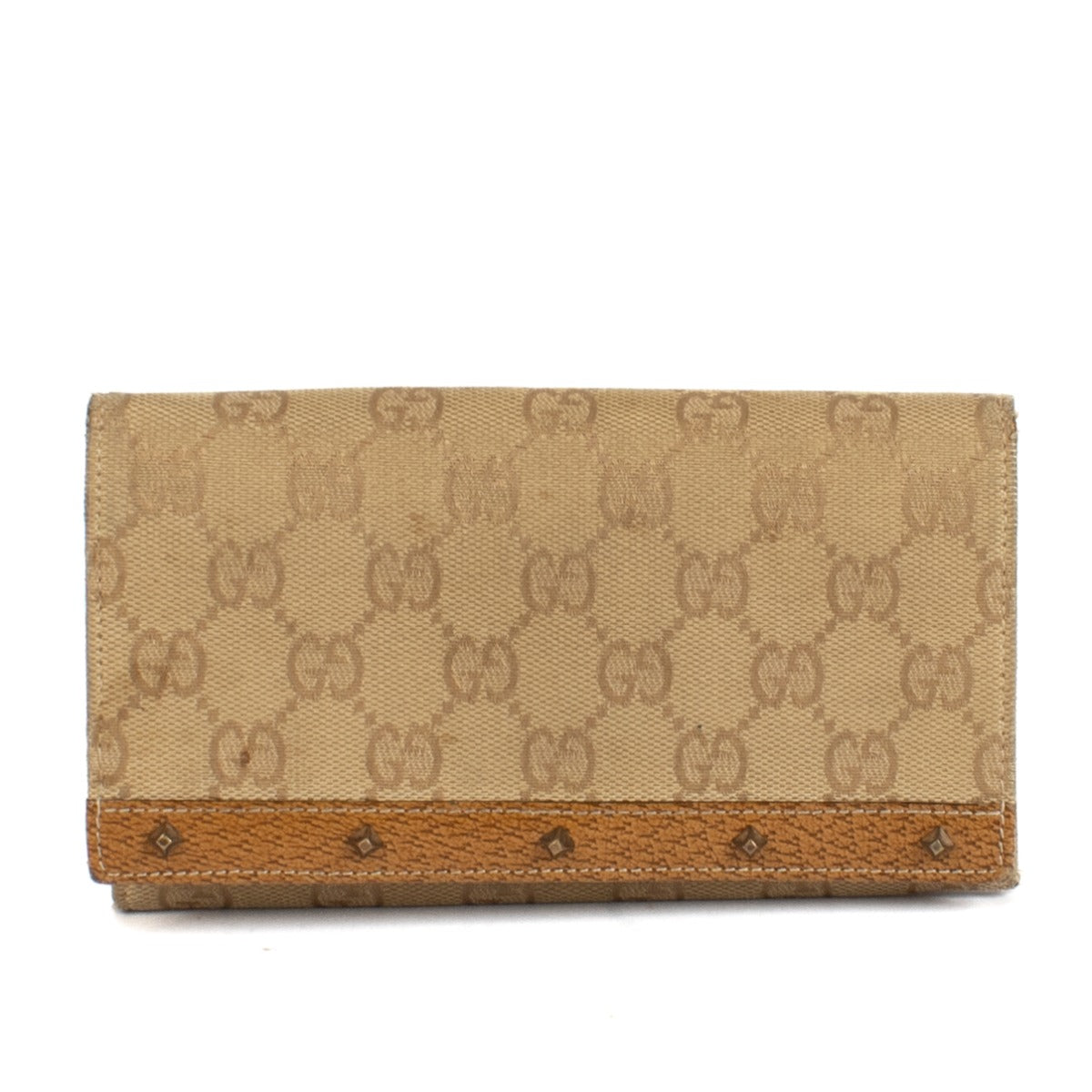 Gucci GG Canvas Studded Long Wallet