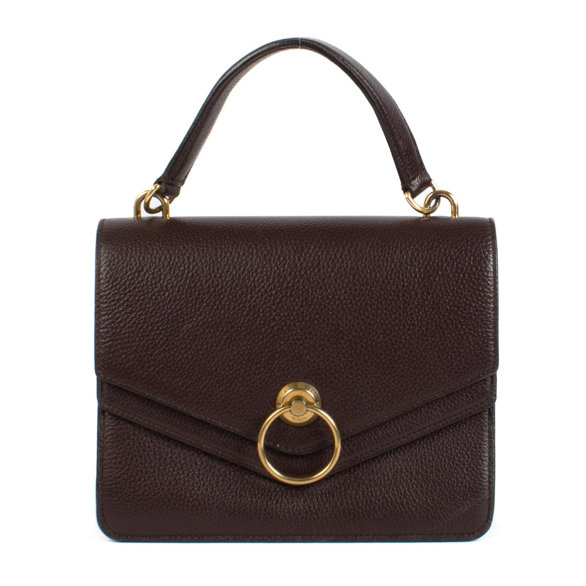 Sac Harlow à poignée supérieure en cuir bordeaux Mulberry
