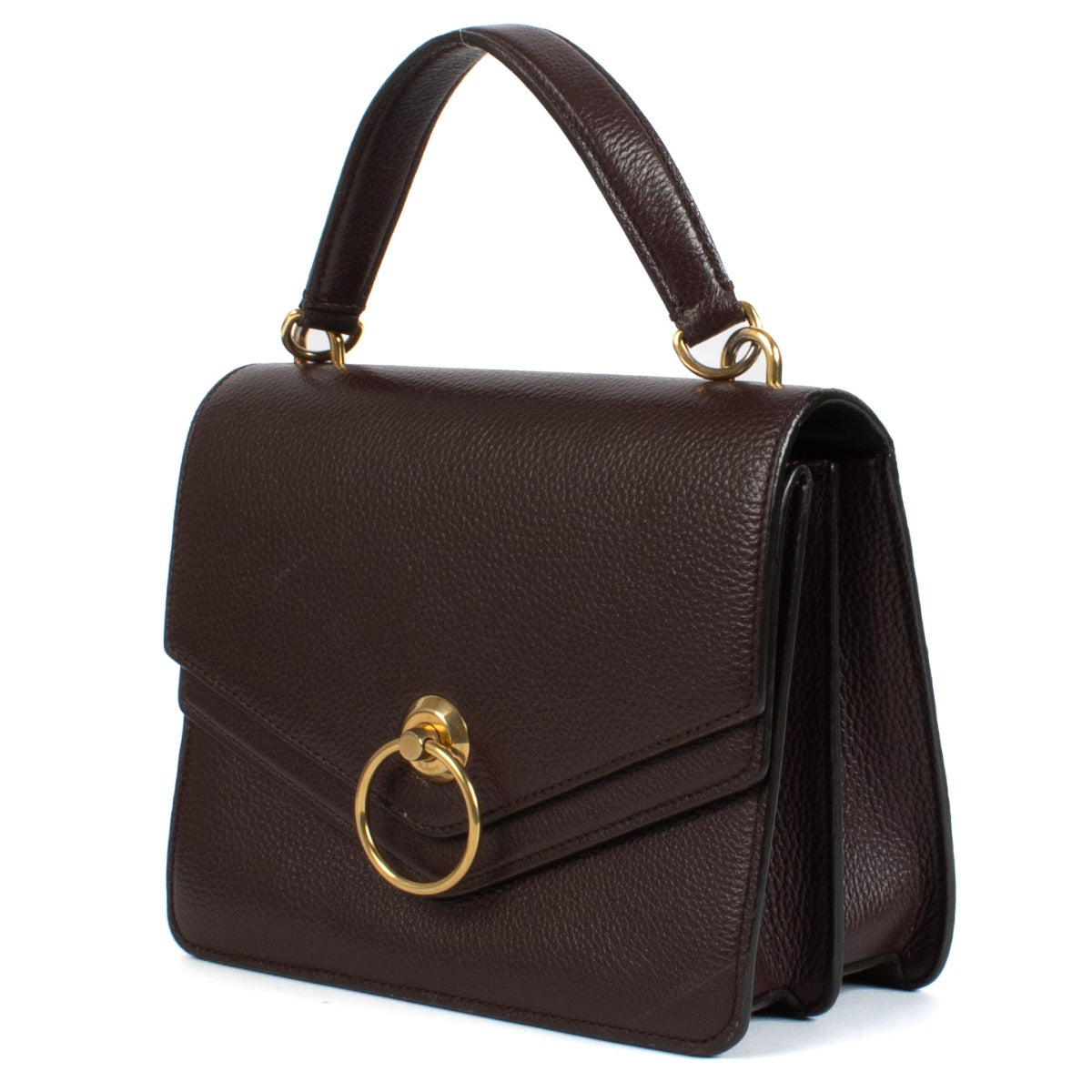 Sac Harlow à poignée supérieure en cuir bordeaux Mulberry