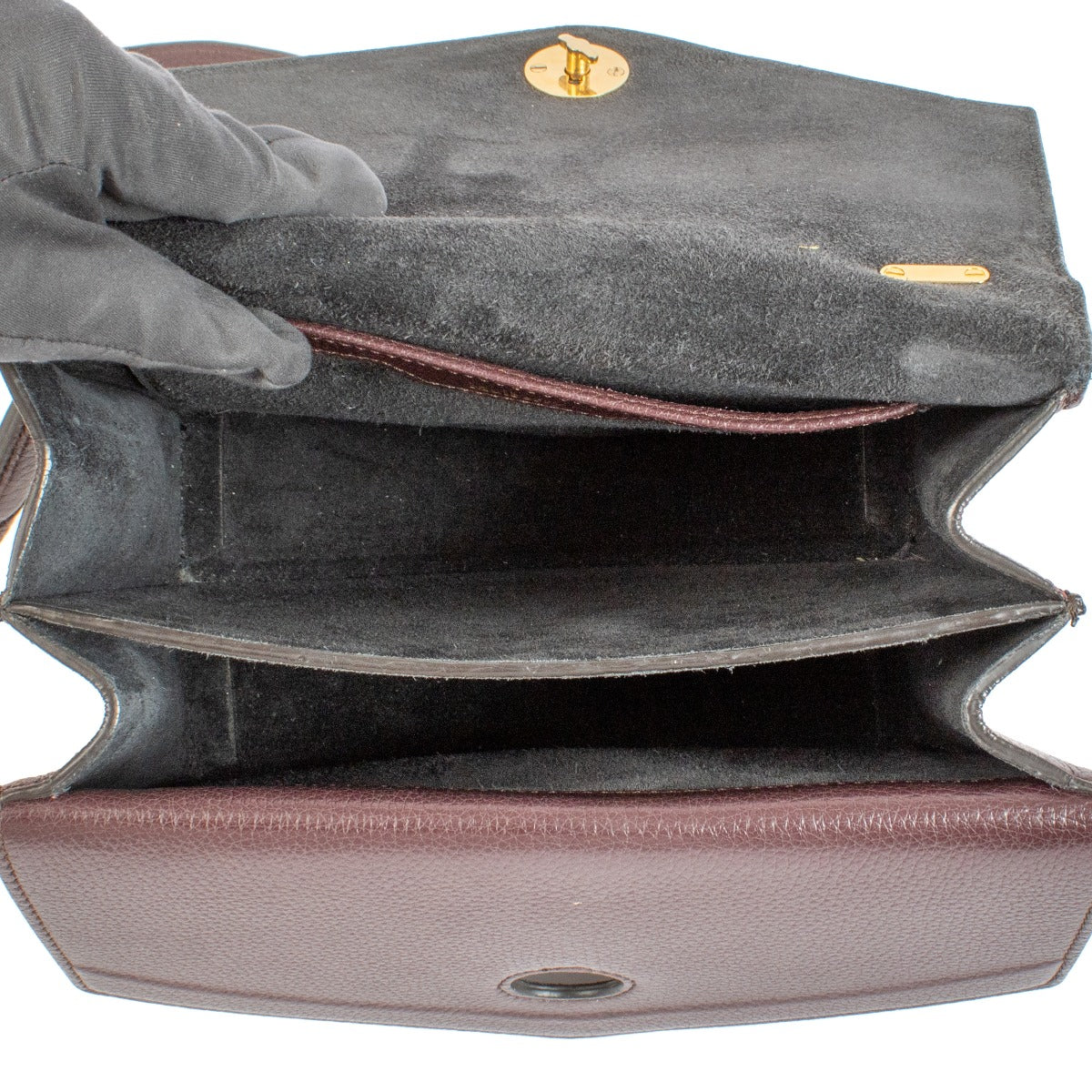 Sac Harlow à poignée supérieure en cuir bordeaux Mulberry