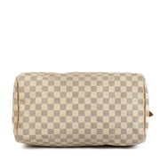 Shop safe online at Labellov in Antwerp, Brussels and Knokke this 100% authentic second hand Louis Vuitton Damier Azur Speedy 35 Top Handle Bag
