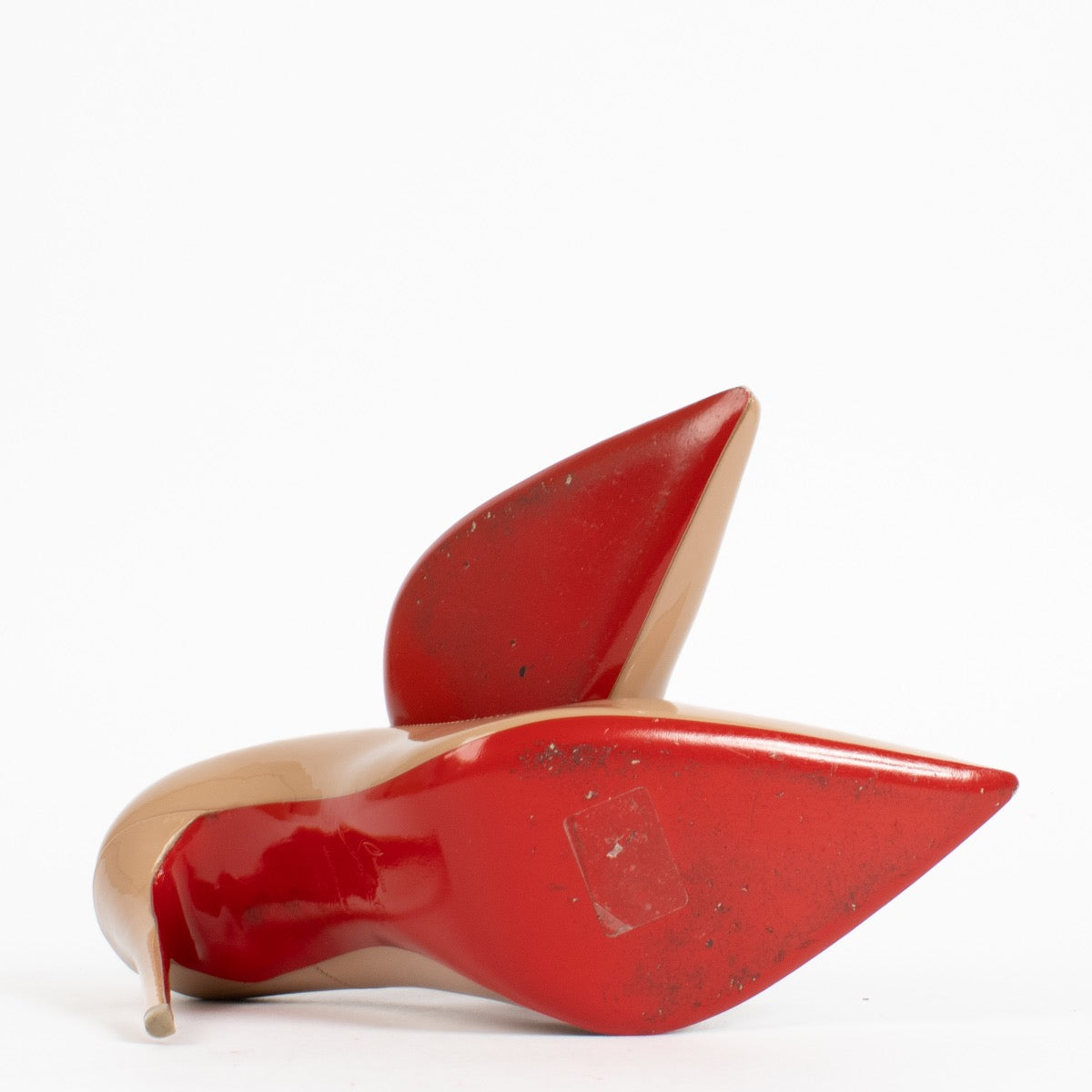 Authentic second-hand Christian Louboutin Nude Patent So Kate 120 Pumps-Size 40 on labellov.com