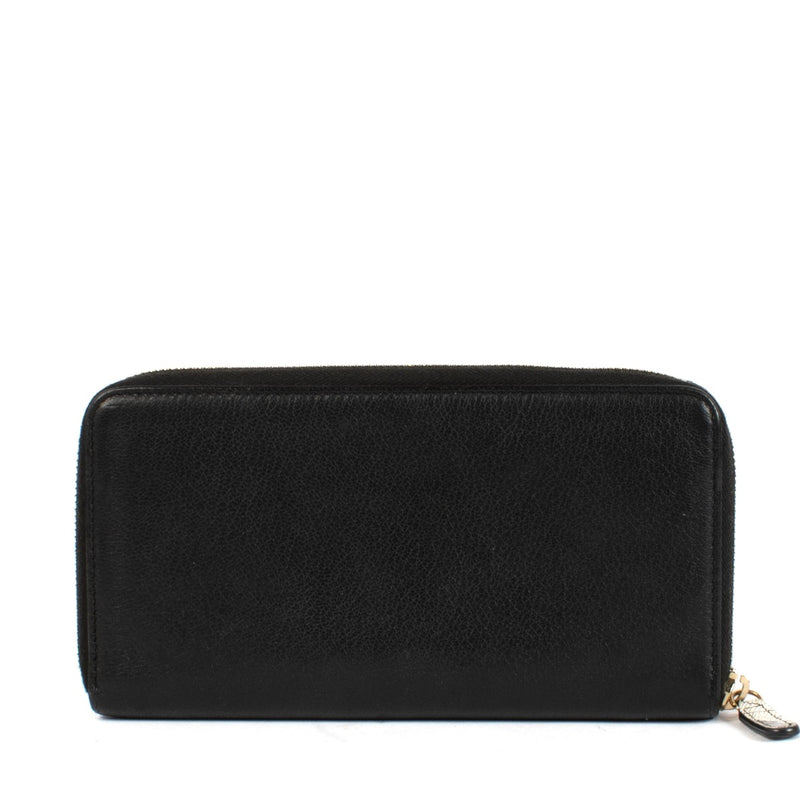 Chanel Black Lucky Flower Classic Long Zipped Wallet