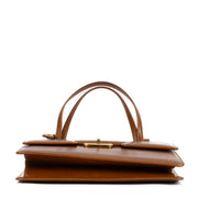 Shop safe online at Labellov in Antwerp, Brussels and Knokke this 100% authentic second hand Delvaux Camel Box Calf Vintage Bag