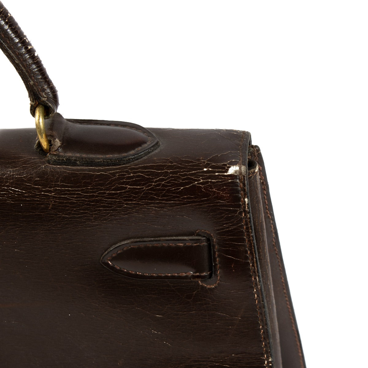 Hermès Vintage Kelly 35 Dark Brown Box GHW
