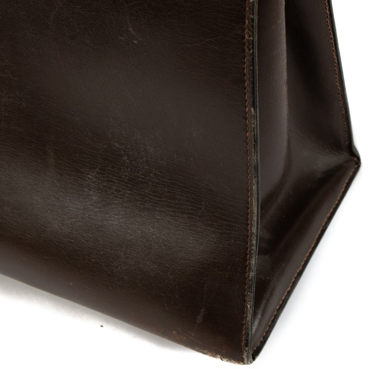 Hermès Vintage Kelly 35 Dark Brown Box GHW