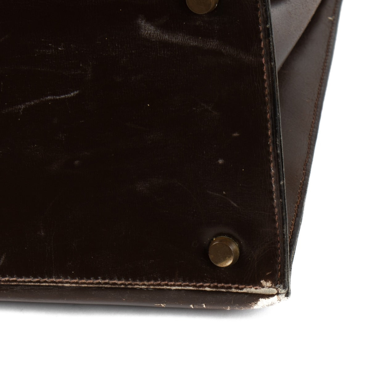 Hermès Vintage Kelly 35 Dark Brown Box GHW
