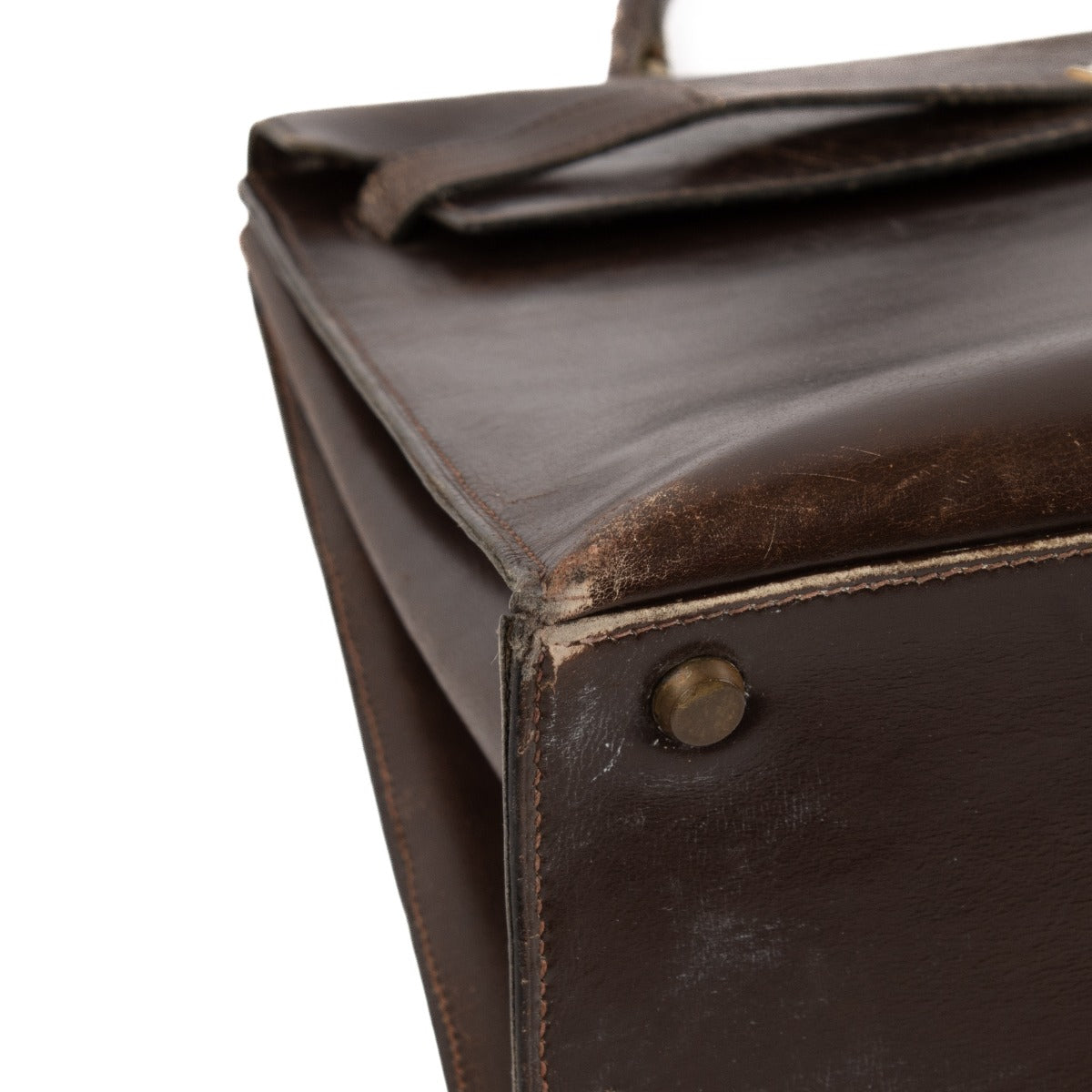 Hermès Vintage Kelly 35 Dark Brown Box GHW