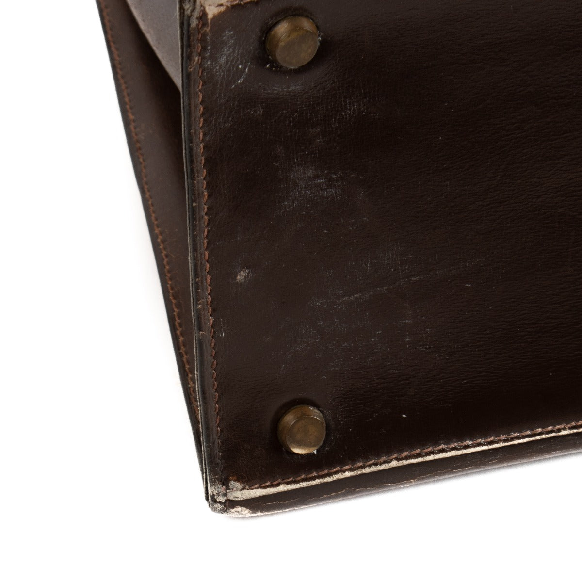 Hermès Vintage Kelly 35 Dark Brown Box GHW