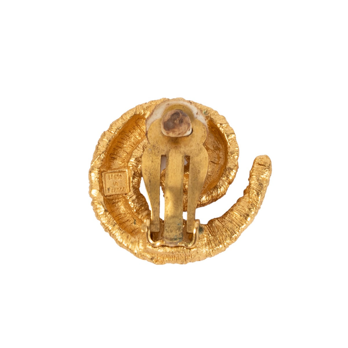 Balenciaga Vintage Gold Spiral Clip-On Earrings