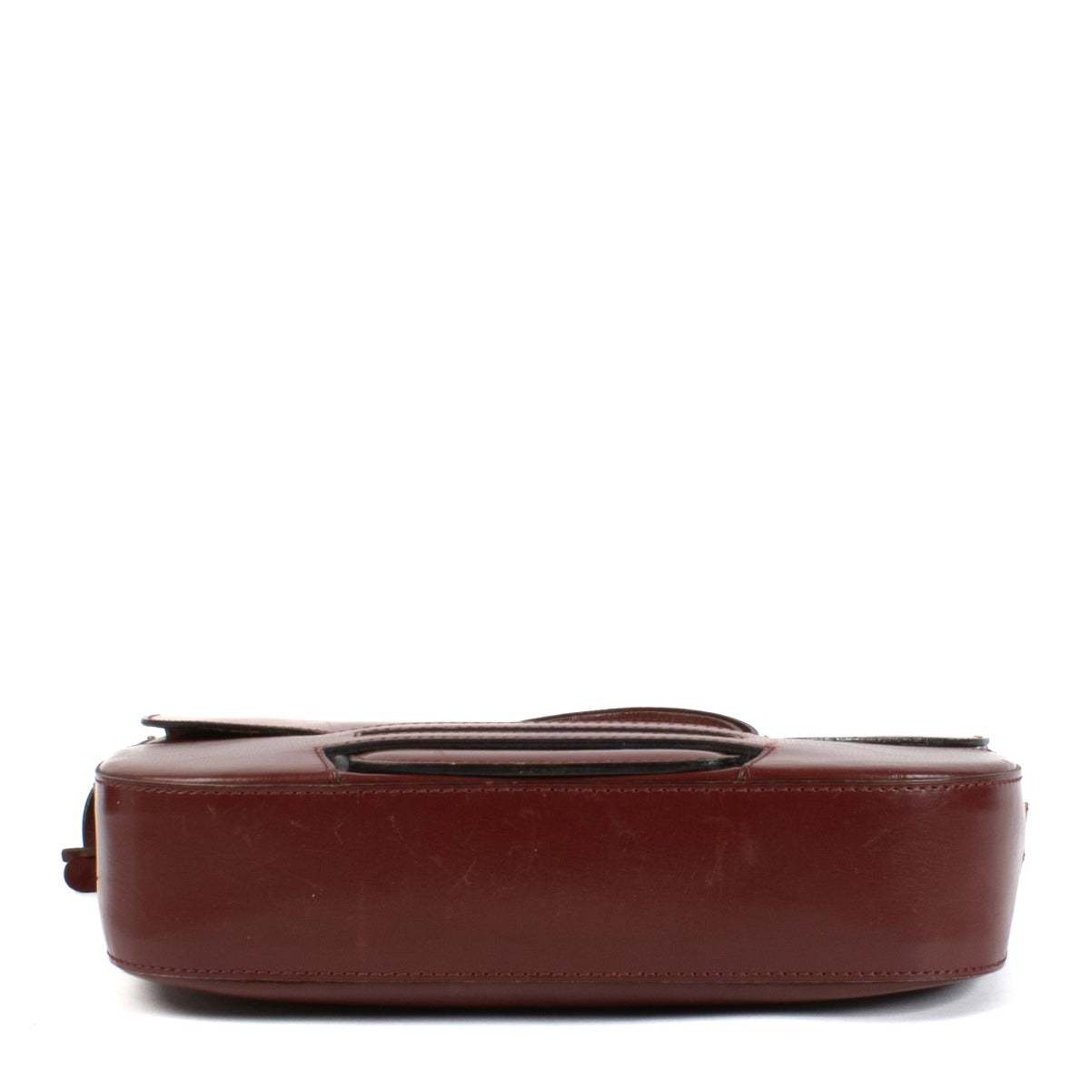 Sac bandoulière Delvaux vintage en cuir de veau box bordeaux