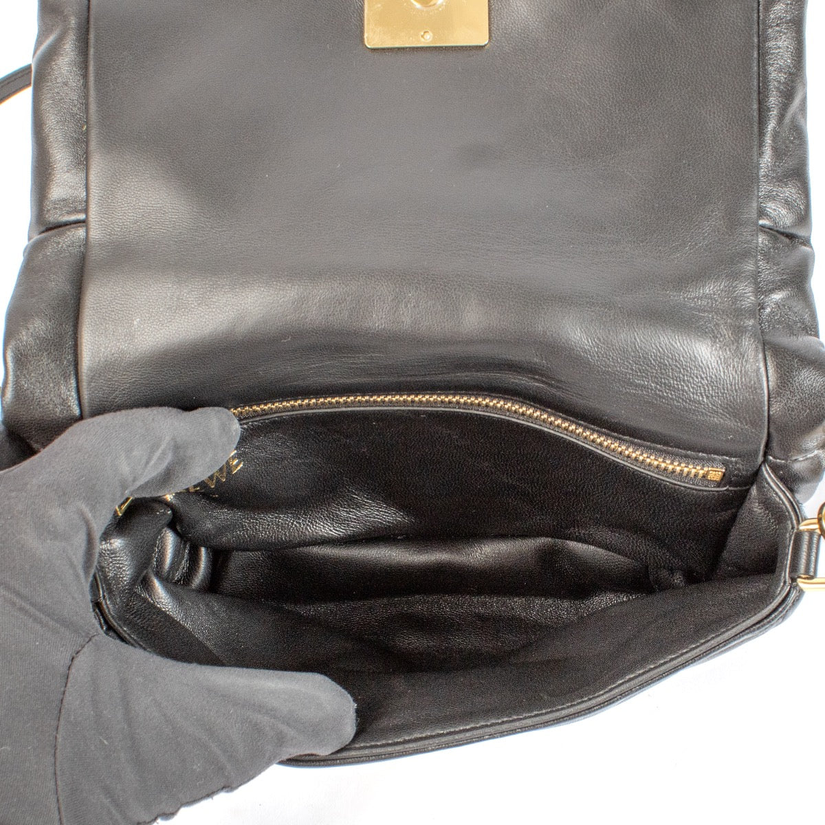 Loewe Black Shiny Nappa Lambskin Mini Puffer Goya Bag now for sale on Labellov website with designer items in new condition