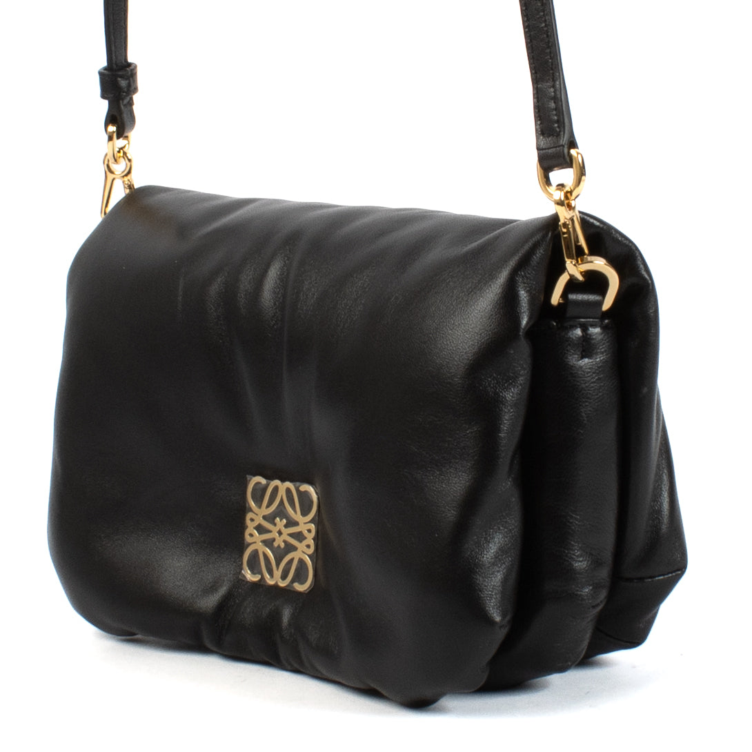 Loewe Black Shiny Nappa Lambskin Mini Puffer Goya Bag now for sale on Labellov website with designer items in new condition