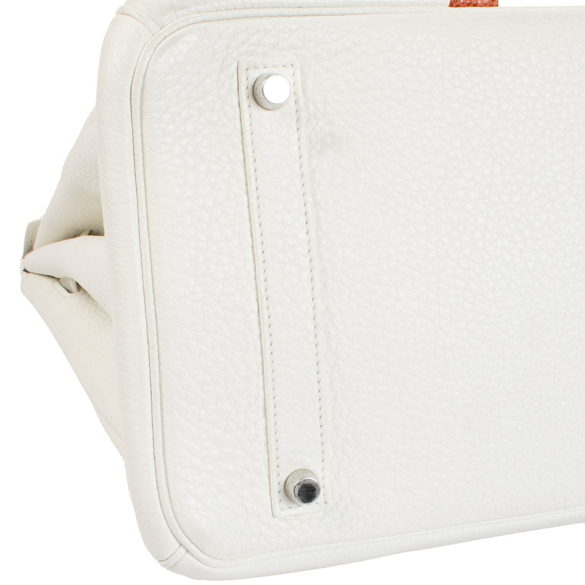 Hermès Birkin Club 35 White/Gris Perle/Sanguine Clemence/Lizard PHW